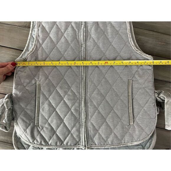 Banana Republic NWT Quilted Puffer Vest Split Tie Sides Velvet Trim Zip … - Picture 7 of 7